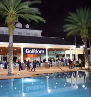 Photo of a poolside networking event